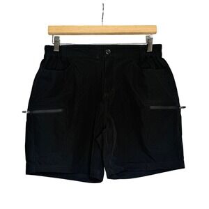 Willit Womens Black Cargo Zip Pocket Elastic Waist Outdoor‎ Shorts Size M Hiking